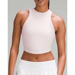 Lululemon Hold Tight Cropped Tank Top Size 12 Flush Pink